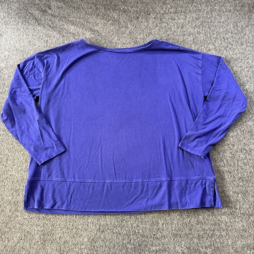 EILEEN FISHER Flex Tencel Ponte Round Neck Top Boxy Drop Shoulder PETITE LARGE